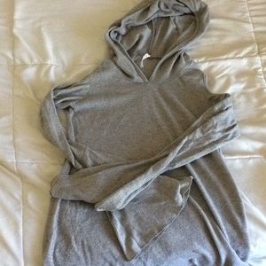grey bell sleeve shirt